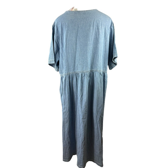 NWT Mainstreet Blues Denim Jean Dress Button Front Full Length Plus Size 28W - Picture 8 of 10